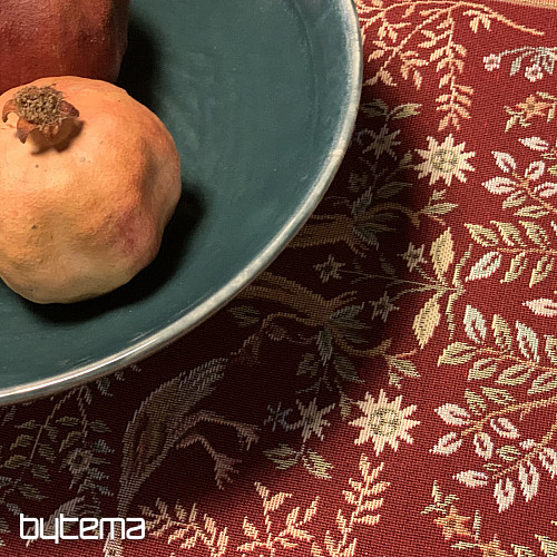 Gobelin-Tischdecke und Schal WILLIAM MORRIS Burgunderrot