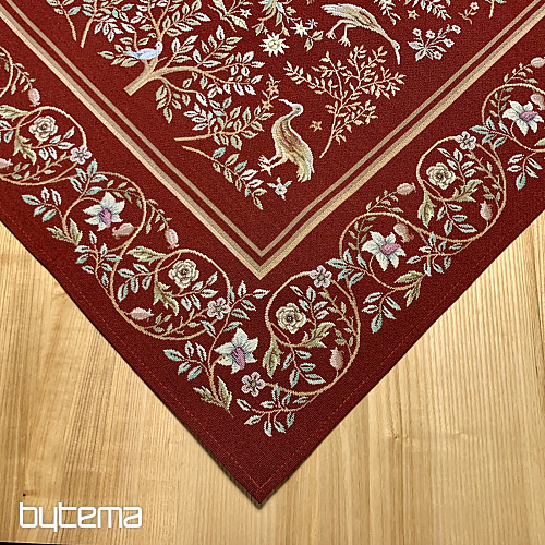 Gobelin-Tischdecke und Schal WILLIAM MORRIS Burgunderrot