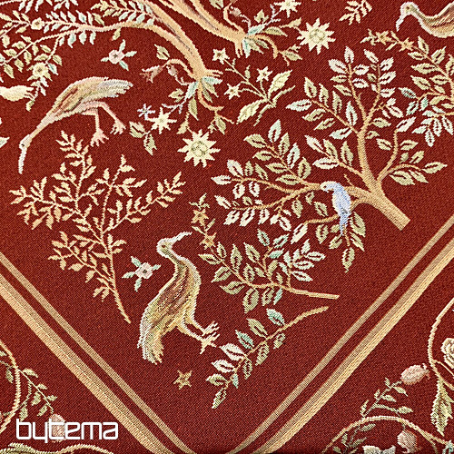 Gobelin-Tischdecke und Schal WILLIAM MORRIS Burgunderrot