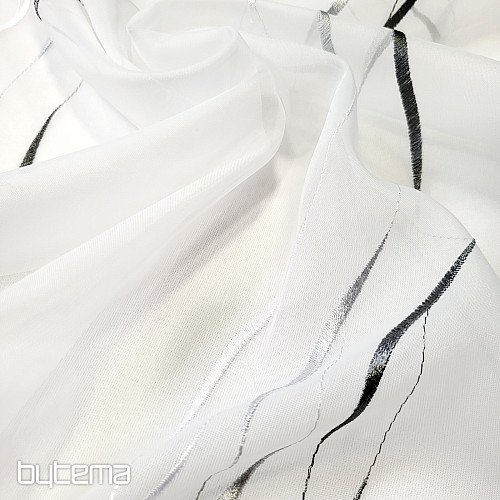 Voile-Gardine Gerster mit der grauen Stickerei 195/0810