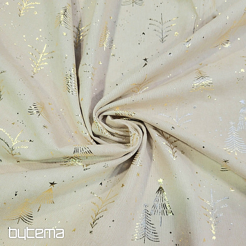 Baumwollstoff BEIGE BÄUME