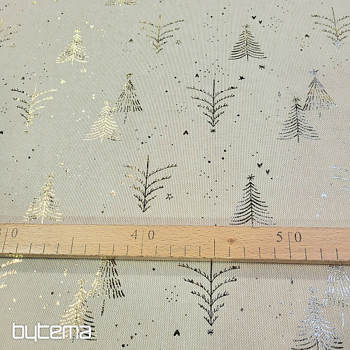 Baumwollstoff BEIGE BÄUME