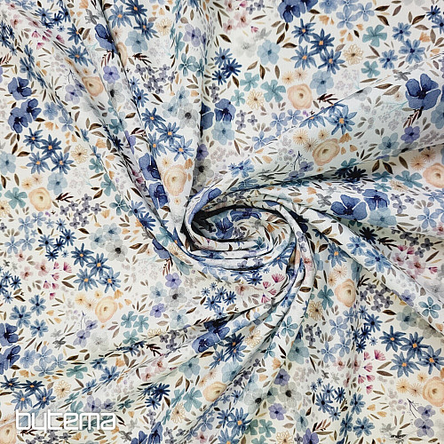 Baumwollstoff ROMANA blau