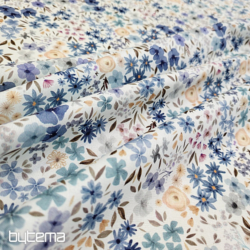 Baumwollstoff ROMANA blau