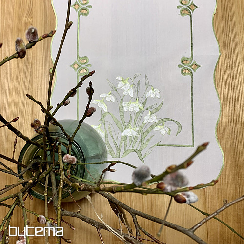 Bestickte Tischdecke und Schal SCHNEEWITTCHEN