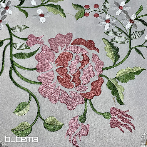 Bestickte Tischdecke und Schal ROSE