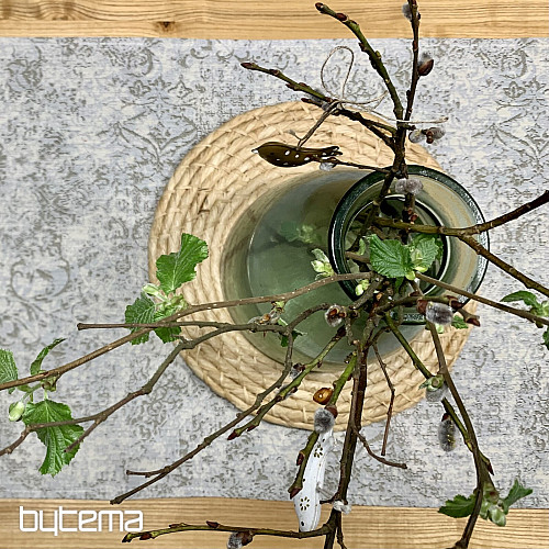Gobelin-Tischdecke und Schal MARMOR BEIGE