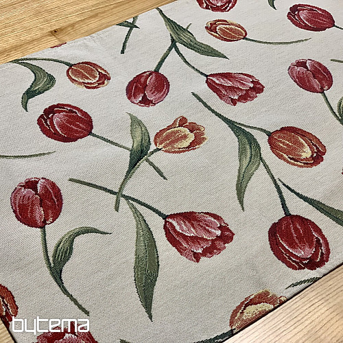 Gobelin-Tischdecke und Schal TULPEN III großes Muster