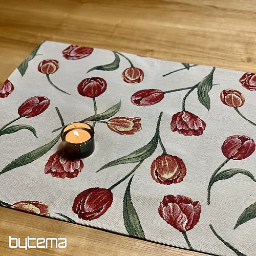 Gobelin-Tischdecke und Schal TULPEN III großes Muster