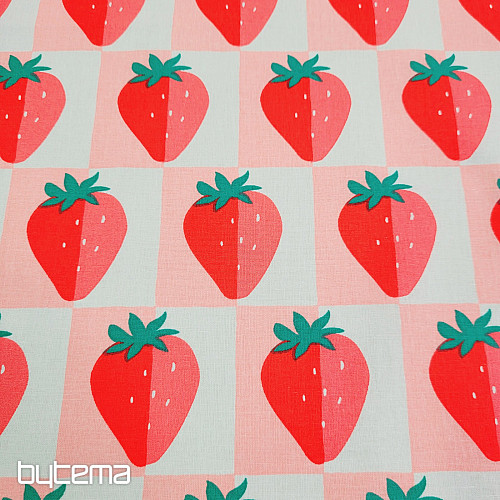 Baumwollstoff ERDBEEREN