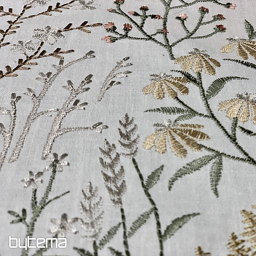 Bestickter Dekorationsstoff mit Blumen GINGER