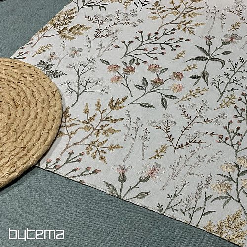 Bestickter Dekorationsstoff mit Blumen GINGER