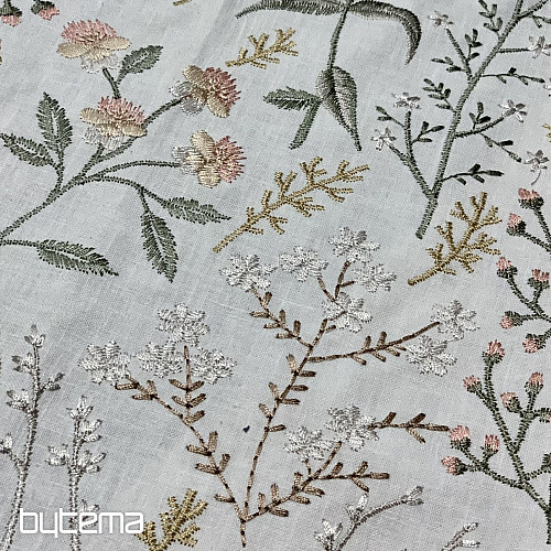 Bestickter Dekorationsstoff mit Blumen GINGER