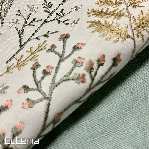 Bestickter Dekorationsstoff mit Blumen GINGER