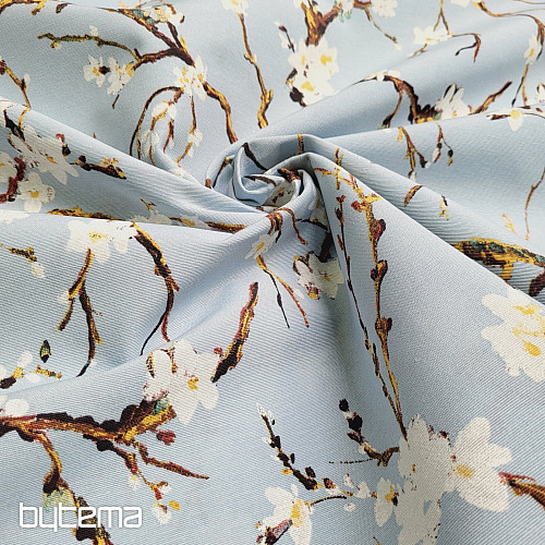Dekorationsstoff CHERRY BLOSSOM blau