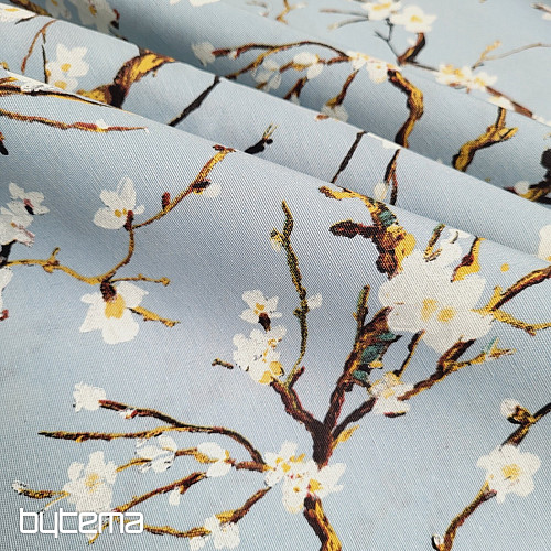 Dekorationsstoff CHERRY BLOSSOM blau