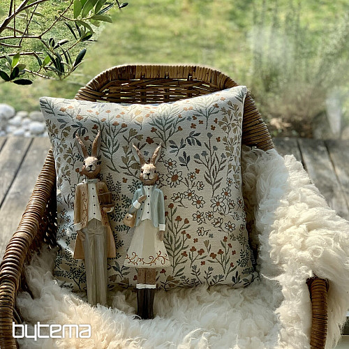 Gobelin-Kissenbezug GLADIS FLOR blau