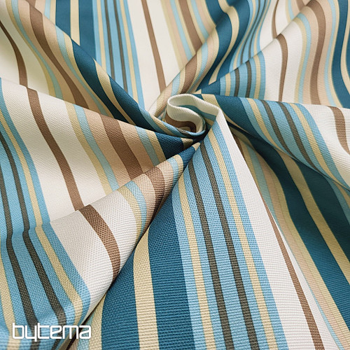 Dekorationsstoff NEBRASKA - blaue Streifen