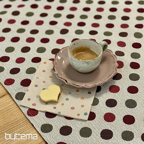 Gobelin-Tischdecke und Schal POLKA DOT
