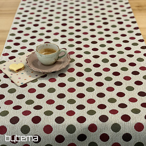 Gobelin-Tischdecke und Schal POLKA DOT