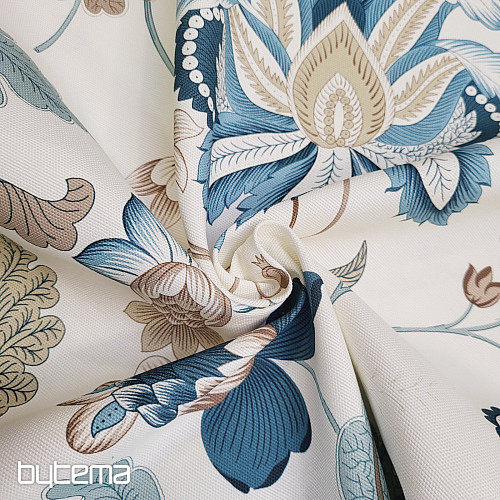 Dekorationsstoff MONTANA 48 BLAU GROSSE BLUMEN