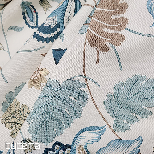 Dekorationsstoff MONTANA 48 BLAU GROSSE BLUMEN