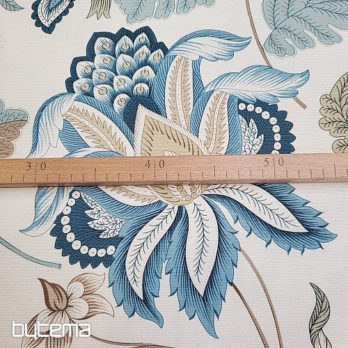 Dekorationsstoff MONTANA 48 BLAU GROSSE BLUMEN