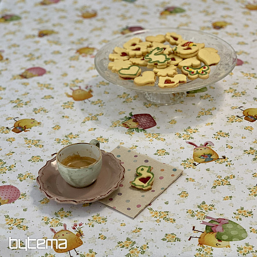 Ostertischdecke HÜHNER UND EIER