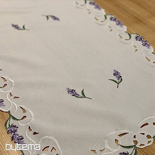 Bestickte Tischdecke LAVENDEL
