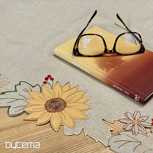 Bestickte Tischdecke SONNENBLUME