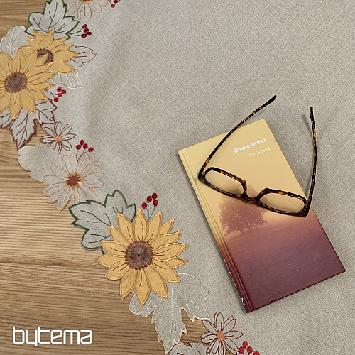 Bestickte Tischdecke SONNENBLUME