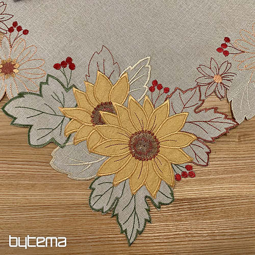Bestickte Tischdecke SONNENBLUME