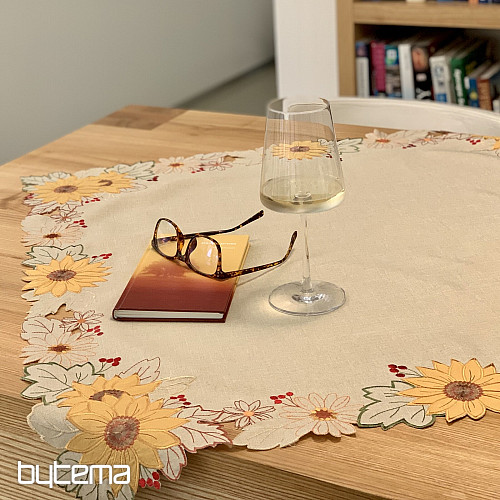 Bestickte Tischdecke SONNENBLUME