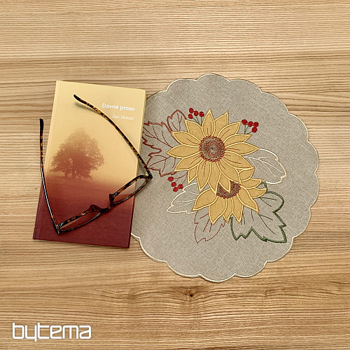 Bestickte Tischdecke SONNENBLUME