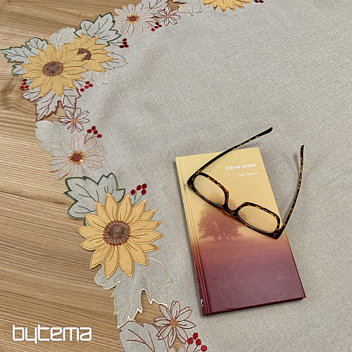 Bestickte Tischdecke SONNENBLUME