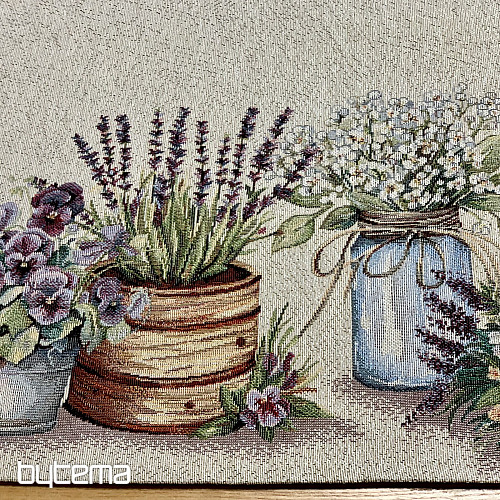 Gobelin-Tischdecke und Schal Schönheit in einem Korb