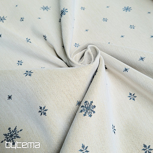 Gobelinstoff WEICHE BLAUE FLOCKEN