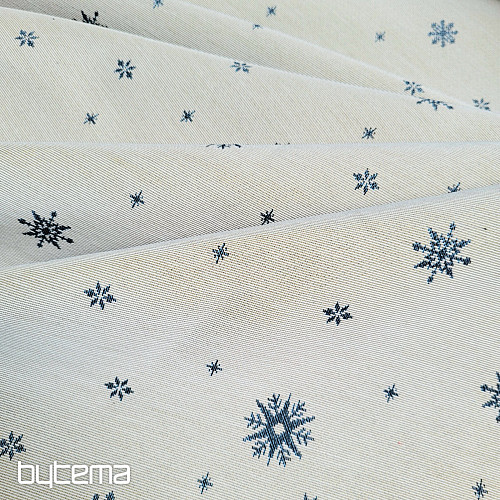 Gobelinstoff WEICHE BLAUE FLOCKEN