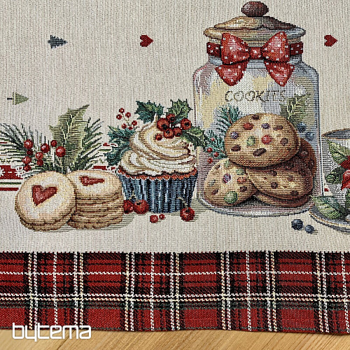 Gobelin-Tischdecke und Schal Weihnachtsplätzchen