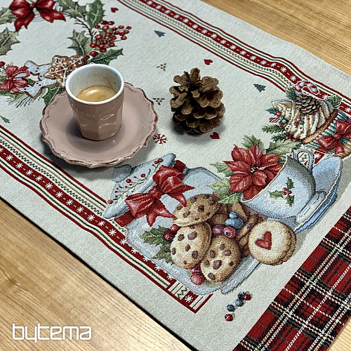 Gobelin-Tischdecke und Schal Weihnachtsplätzchen