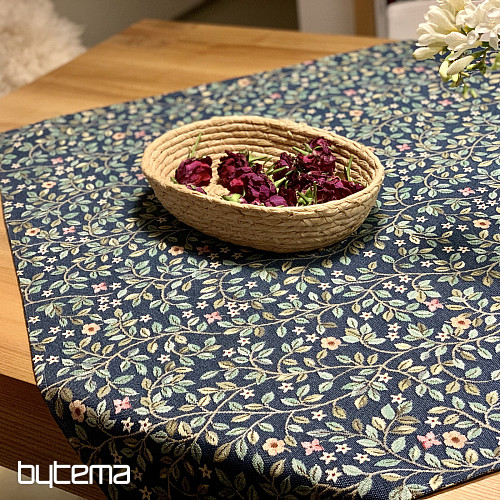 Gobelin-Tischdecke und Schal TREE OF HAPPINESS allover BLAU