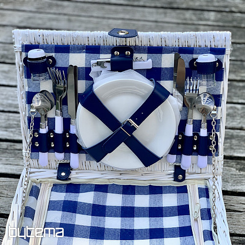Picknickkorb GARDEN weiß für 4 Personen