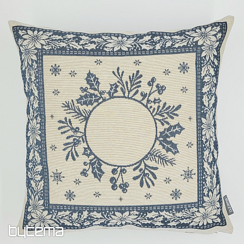 Weihnachts-Gobelinbezug FOLK CHRISTMAS 2 blau