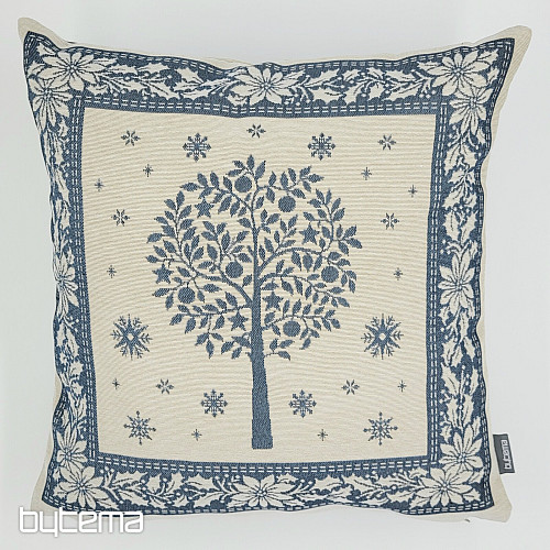Weihnachts-Gobelinbezug FOLK CHRISTMAS 1 blau