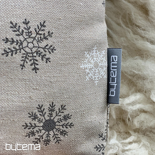 Weihnachtsdekohülle FLOCKEN GRAU WEISS