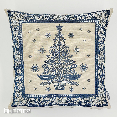 Weihnachts-Gobelinbezug FOLK CHRISTMAS 3 blau