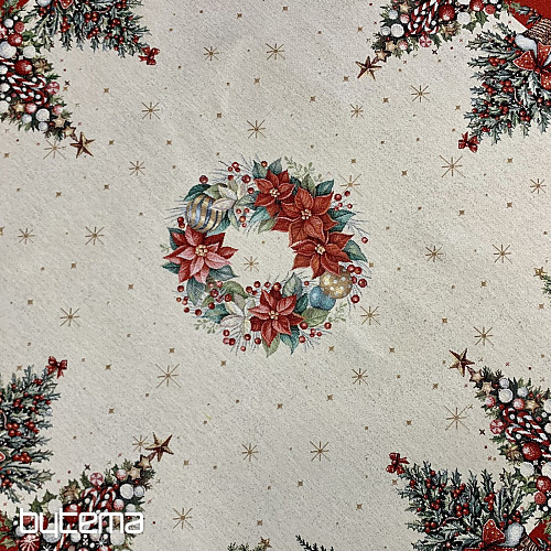 Gobelin-Tischdecke und Schal WEIHNACHTSBÄUME