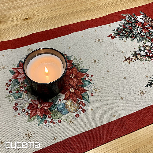 Gobelin-Tischdecke und Schal WEIHNACHTSBÄUME