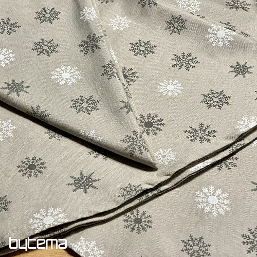 Weihnachtstischdecke und Schal FLAKES GRAU WEISS