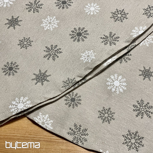 Weihnachtstischdecke und Schal FLAKES GRAU WEISS